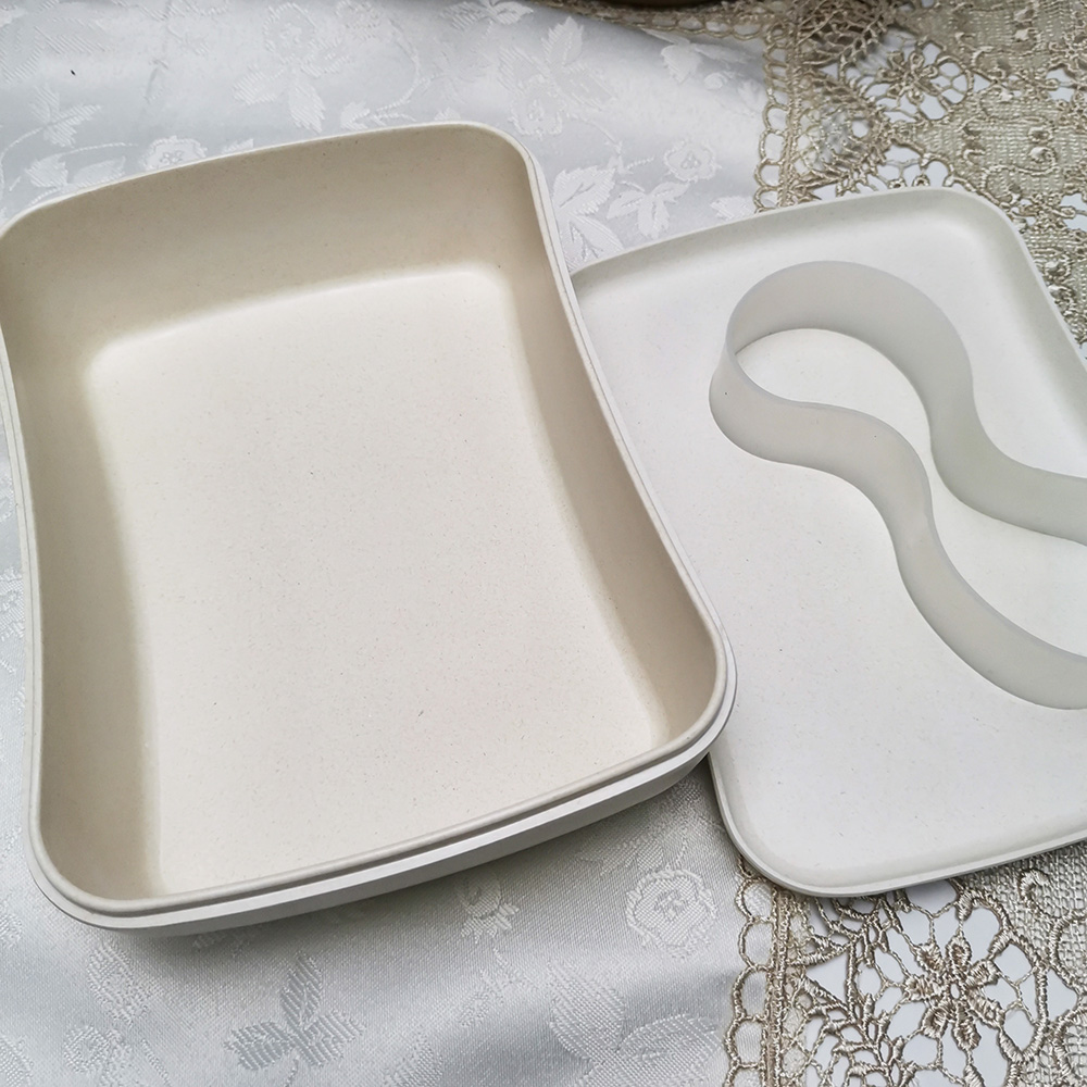 Umweltfreundliche, biologisch abbaubare quadratische Bento-Lunchbox in angepasster Farbe