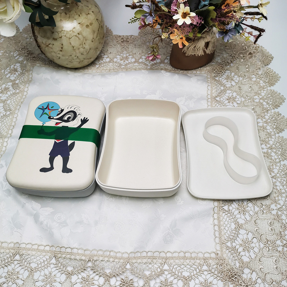 Umweltfreundliche, biologisch abbaubare quadratische Bento-Lunchbox in angepasster Farbe