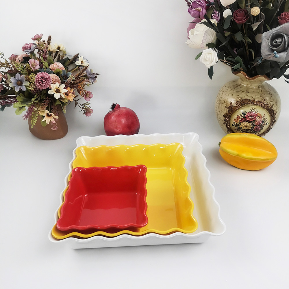 Quadratische Obstsalatschüssel mit einzigartigem Design für die Küche